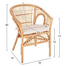 ΠΟΛΥΘΡΟΝΑ RATTAN ΣΕ ΦΥΣΙΚΟ-ΛΕΥΚΟ ΜΑΞΙΛΑΡΙ 59x61x80Υεκ.