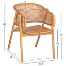 ΠΟΛΥΘΡΟΝΑ KENLEE FB99872 ΦΡΑΞΙΝΟΣ ΚΑΙ ΦΥΣΙΚΟ RATTAN RATTAN ΣΕ ΦΥΣΙΚΟ 57,5x55x81Yεκ.