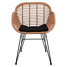 ΠΟΛΥΘΡΟΝΑ ΜΕ ΜΑΞΙΛΑΡΙ ΜΕΤΑΛΛΙΚΗ ΜΕ WICKER ΜΠΕΖ 57,5x60x82Υ εκ.