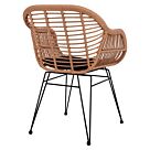 ΠΟΛΥΘΡΟΝΑ ΜΕ ΜΑΞΙΛΑΡΙ ΜΕΤΑΛΛΙΚΗ ΜΕ WICKER ΜΠΕΖ 57,5x60x82Υ εκ.