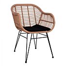 ΠΟΛΥΘΡΟΝΑ ΜΕ ΜΑΞΙΛΑΡΙ ΜΕΤΑΛΛΙΚΗ ΜΕ WICKER ΜΠΕΖ 57,5x59x81Υ εκ.
