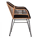 ΠΟΛΥΘΡΟΝΑ ΜΕ ΜΑΞΙΛΑΡΙ ΜΕΤΑΛΛΙΚΗ ΜΕ WICKER ΜΠΕΖ & ΜΑΥΡΟ ΧΡΩΜΑ  58x60x82Υ εκ.