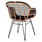 ΠΟΛΥΘΡΟΝΑ ΜΕ ΜΑΞΙΛΑΡΙ ΜΕΤΑΛΛΙΚΗ ΜΕ WICKER ΜΠΕΖ & ΜΑΥΡΟ ΧΡΩΜΑ  58x60x82Υ εκ.
