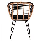 ΠΟΛΥΘΡΟΝΑ ΜΕ ΜΑΞΙΛΑΡΙ ΜΕΤΑΛΛΙΚΗ ΜΕ WICKER ΜΠΕΖ & ΜΑΥΡΟ ΧΡΩΜΑ  58x60x82Υ εκ.
