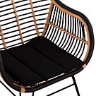 ΠΟΛΥΘΡΟΝΑ ΜΕ ΜΑΞΙΛΑΡΙ ΜΕΤΑΛΛΙΚΗ ΜΕ WICKER ΜΠΕΖ & ΜΑΥΡΟ ΧΡΩΜΑ  58x60x82Υ εκ.