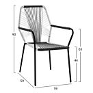 ΠΟΛΥΘΡΟΝΑ ΜΕΤΑΛΛΙΚΗ ΜΕ WICKER ΛΕΥΚΟ ΓΚΡΙ 59x59x90 cm