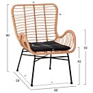 ΠΟΛΥΘΡΟΝΑ ΣΤΥΛ ΜΠΕΡΖΕΡΑΣ P.E.RATTAN ΜΠΕΖ-ΜΑΥΡΟ ΜΕΤΑΛΛΟ 66x59x90Υεκ.