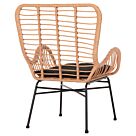 ΠΟΛΥΘΡΟΝΑ ΣΤΥΛ ΜΠΕΡΖΕΡΑΣ P.E.RATTAN ΜΠΕΖ-ΜΑΥΡΟ ΜΕΤΑΛΛΟ 66x59x90Υεκ.
