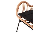 ΠΟΛΥΘΡΟΝΑ ΣΤΥΛ ΜΠΕΡΖΕΡΑΣ P.E.RATTAN ΜΠΕΖ-ΜΑΥΡΟ ΜΕΤΑΛΛΟ 66x59x90Υεκ.