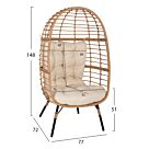 ΠΟΛΥΘΡΟΝΑ Τ.ΦΩΛΙΑ RATTAN ΜΕΤΑΛ. ΠΟΔΙΑ ΜΑΥΡΑ 77x72x148 εκ.