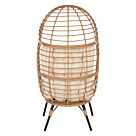 ΠΟΛΥΘΡΟΝΑ Τ.ΦΩΛΙΑ RATTAN ΜΕΤΑΛ. ΠΟΔΙΑ ΜΑΥΡΑ 77x72x148 εκ.