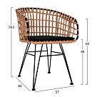 ΣΕΤ 3ΤΜΧ WICKER ΜΕ ΤΡΑΠΕΖΙ Φ70Χ74Υ ΜΠΕΖ & ΜΑΥΡΟ ΧΡΩΜΑ