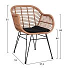 ΣΕΤ 7ΤΜΧ WICKER ΜΕ ΤΡΑΠΕΖΙ 160X90X78Υ ΜΠΕΖ & ΜΑΥΡΟ ΧΡΩΜΑ