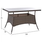 ΣΕΤ ΤΡΑΠΕΖΑΡΙΑΣ 5ΤΜΧ ΤΡΑΠ. 120X70 & ΠΟΛΥΘΡΟΝΕΣ WICKER RATTAN ΓΚΡΙ