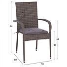 ΣΕΤ ΤΡΑΠΕΖΑΡΙΑΣ 5ΤΜΧ ΤΡΑΠ. 120X70 & ΠΟΛΥΘΡΟΝΕΣ WICKER RATTAN ΓΚΡΙ