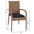 ΣΕΤ ΤΡΑΠΕΖΑΡΙΑΣ 5ΤΜΧ ΤΡΑΠ. 150Χ90 & ΠΟΛΥΘΡΟΝΕΣ WICKER RATTAN ΜΠΕΖ ΚΑΦΕ