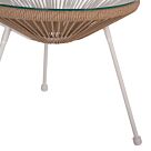 ΤΡΑΠΕΖΙ ΒΟΗΘΗΤΙΚΟ ALLEGRA ΜΕΤΑΛΛΟ ΛΕΥΚΟ ME TWISTED WICKER ΦΥΣΙΚΟ Φ47Χ45Υεκ.