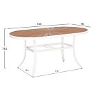 ΤΡΑΠΕΖΙ ΕΞΩΤ.ΧΩΡΟΥ ΑΛΟΥΜΙΝΙΟ ΛΕΥΚΟ & POLYWOOD 160X90Χ73.5Υεκ.