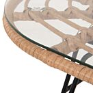 ΤΡΑΠΕΖΙ ΟΒΑΛ ΧΑΜΗΛΟ ΜΠΕΖ WICKER-ΜΑΥΡΟ ΜΕΤΑΛΛΟ 100x45x51,5Υεκ.