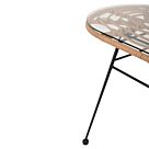 ΤΡΑΠΕΖΙ ΟΒΑΛ ΧΑΜΗΛΟ ΜΠΕΖ WICKER-ΜΑΥΡΟ ΜΕΤΑΛΛΟ 100x45x51,5Υεκ.