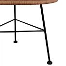 ΤΡΑΠΕΖΙ ΜΕΤΑΛΛΙΚΟ ΜΕ WICKER ΜΠΕΖ ΚΑΙ ΓΥΑΛΙ Φ45Χ46Υεκ.