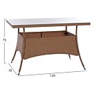 ΤΡΑΠΕΖΙ ΜΕΤΑΛΛΙΚΟ RATTAN ΜΠΕΖ ΚΑΦΕ 120x70x75Υ εκ.