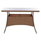 ΤΡΑΠΕΖΙ ΜΕΤΑΛΛΙΚΟ RATTAN ΜΠΕΖ ΚΑΦΕ 120x70x75Υ εκ.