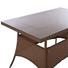 ΤΡΑΠΕΖΙ ΜΕΤΑΛΛΙΚΟ RATTAN ΜΠΕΖ ΚΑΦΕ 120x70x75Υ εκ.