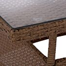 ΤΡΑΠΕΖΙ ΜΕΤΑΛΛΙΚΟ RATTAN ΜΠΕΖ ΚΑΦΕ 120x70x75Υ εκ.