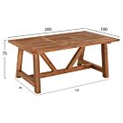 ΤΡΑΠΕΖΙ ΤΡΑΠΕΖΑΡΙΑΣ RECYCLED TEAK ΣΕ ΦΥΣΙΚΟ ΧΡΩΜΑ 200X100X75Yεκ.
